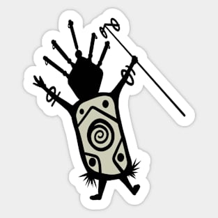 Magic Casting Shaman Cave Person Sticker